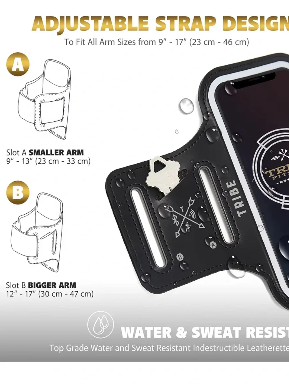TRIBE Water Resistant Cell Phone Armband for Running and Workouts NWOT